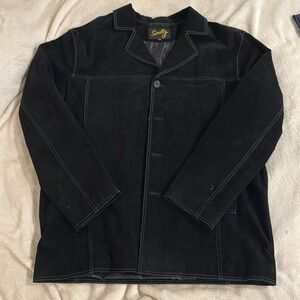 Scully black suede car coat western jacket